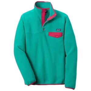 Patagonia Turquoise and pink Fleece Jacket